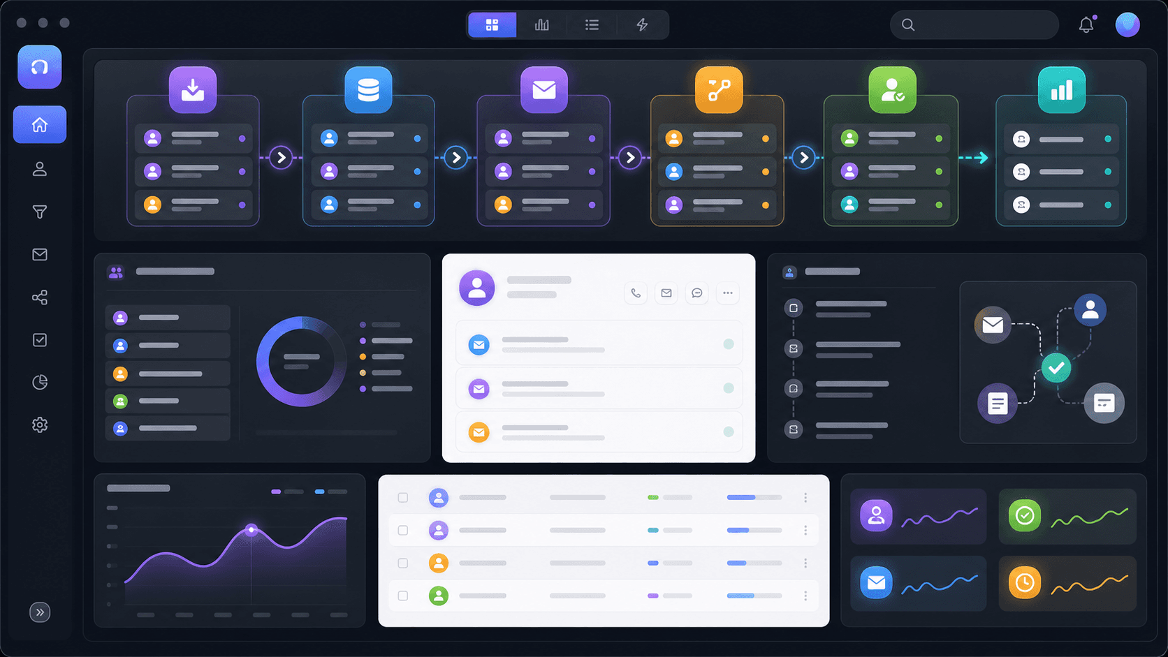 CRM and email workflow automation dashboard with lead routing and follow-up automation