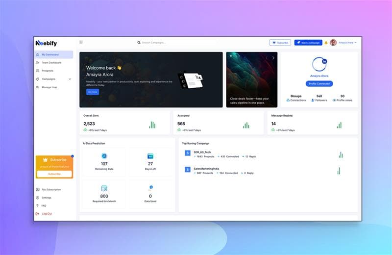 Neebify AI outreach platform visual