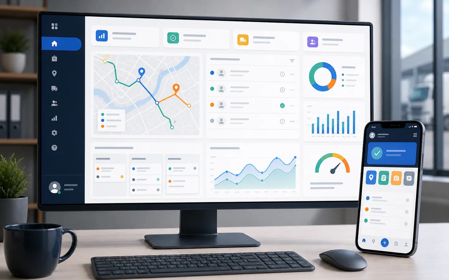 Operations workflow dashboard for field team tasks and route updates