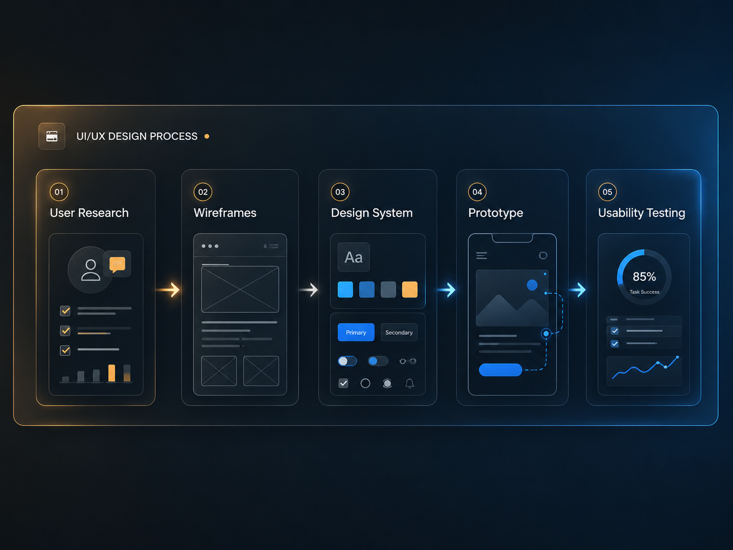 UI UX design and development process flow
